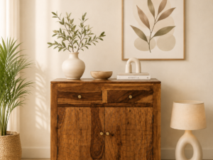 Hensley Solid Sheesham Wood Cabinet with Durable Storage Design