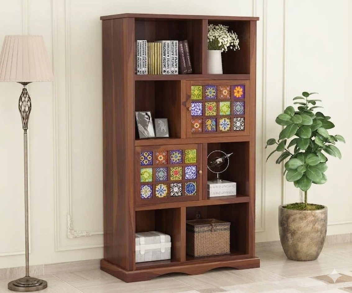 Heritage Handcrafted Solid Sheesham Wood Bookshelf for Home & Office
