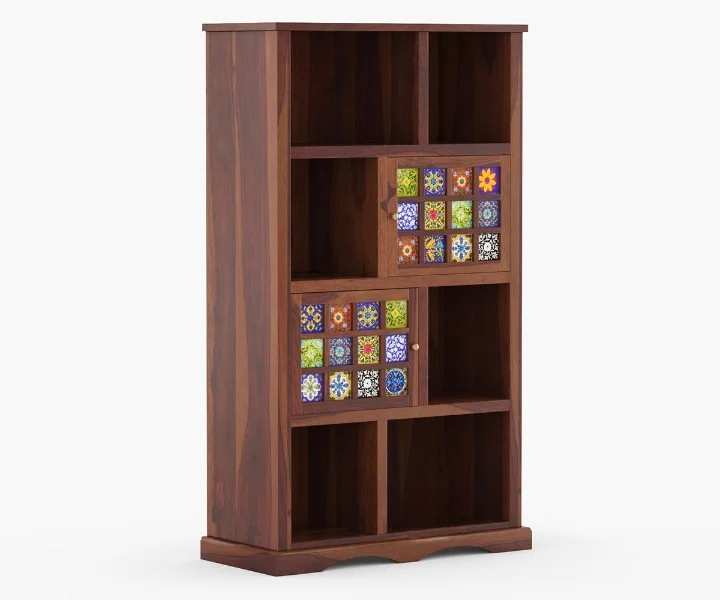 Heritage Handcrafted Solid Sheesham Wood Bookshelf for Home & Office - Image 2