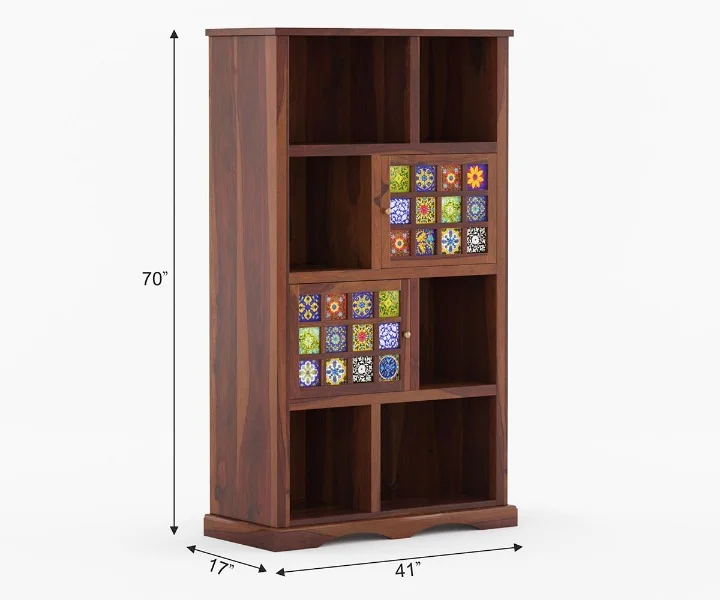 Heritage Handcrafted Solid Sheesham Wood Bookshelf for Home & Office - Image 6