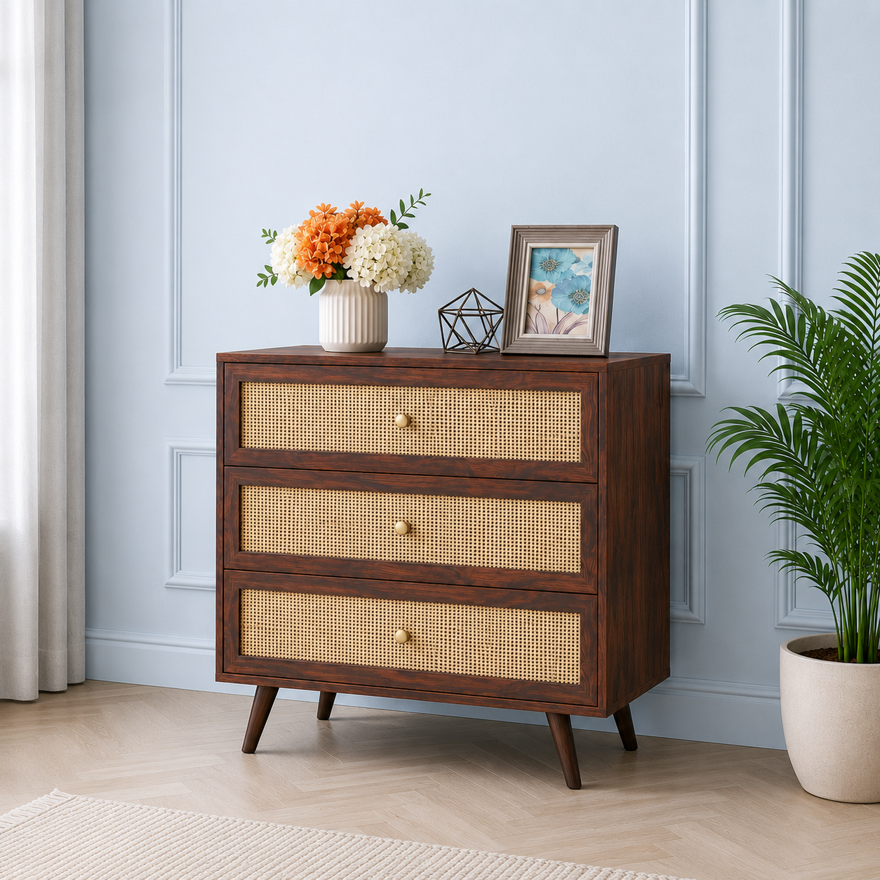 Heritage Luxe Sheesham Wood Storage Side Board Cabinet.