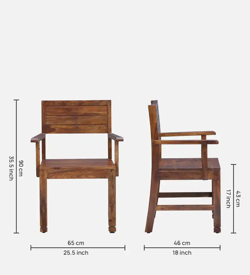 Heritage Solid Sheesham Wood Dining Chair - Image 3