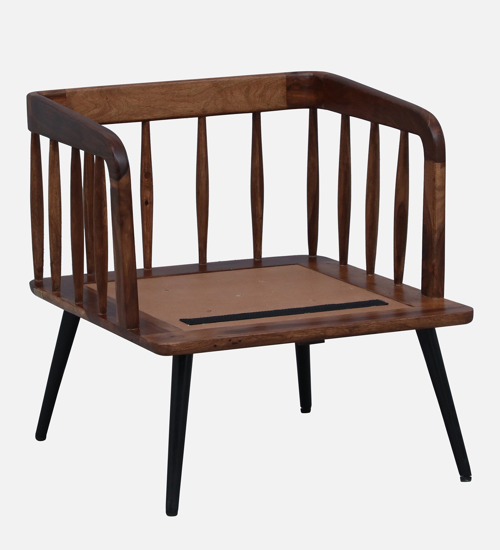 Heritage Style Solid Sheesham Wood 1 Seater Sofa with Elegant Wooden Frame - Image 2