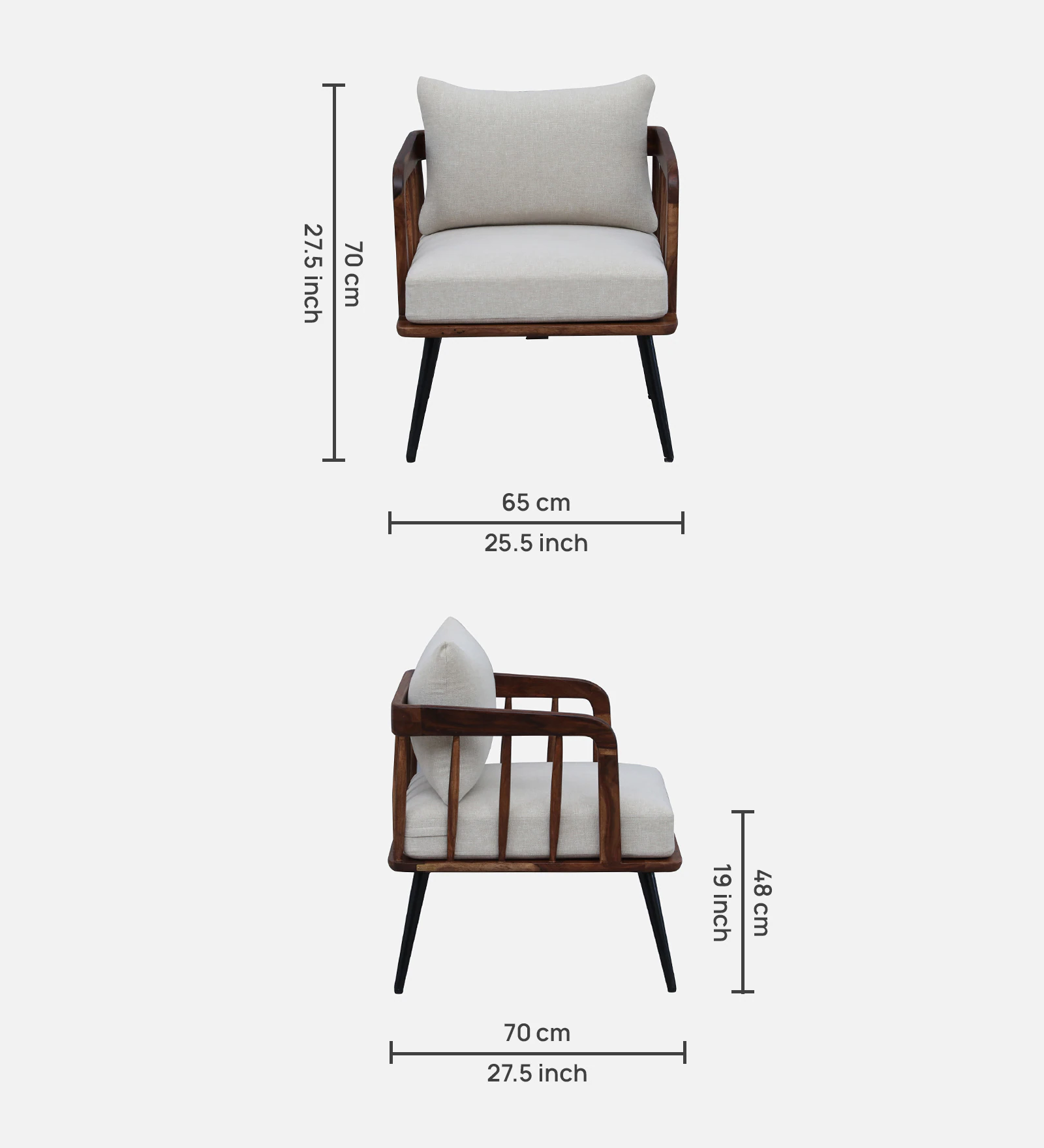 Heritage Style Solid Sheesham Wood 1 Seater Sofa with Elegant Wooden Frame - Image 5