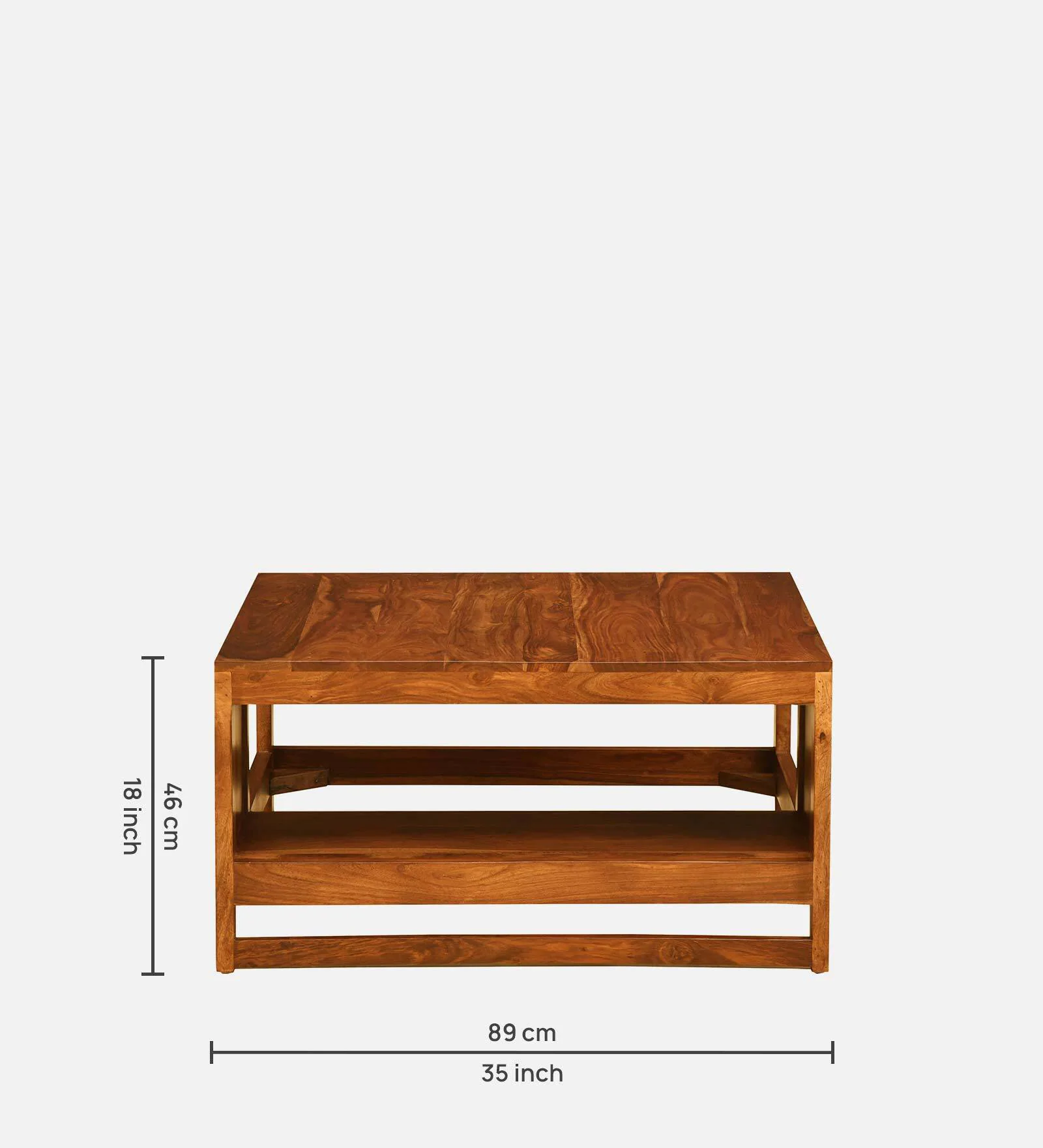 Heritage Valley Solid Wood Coffee Table with Functional Shelf - Image 7