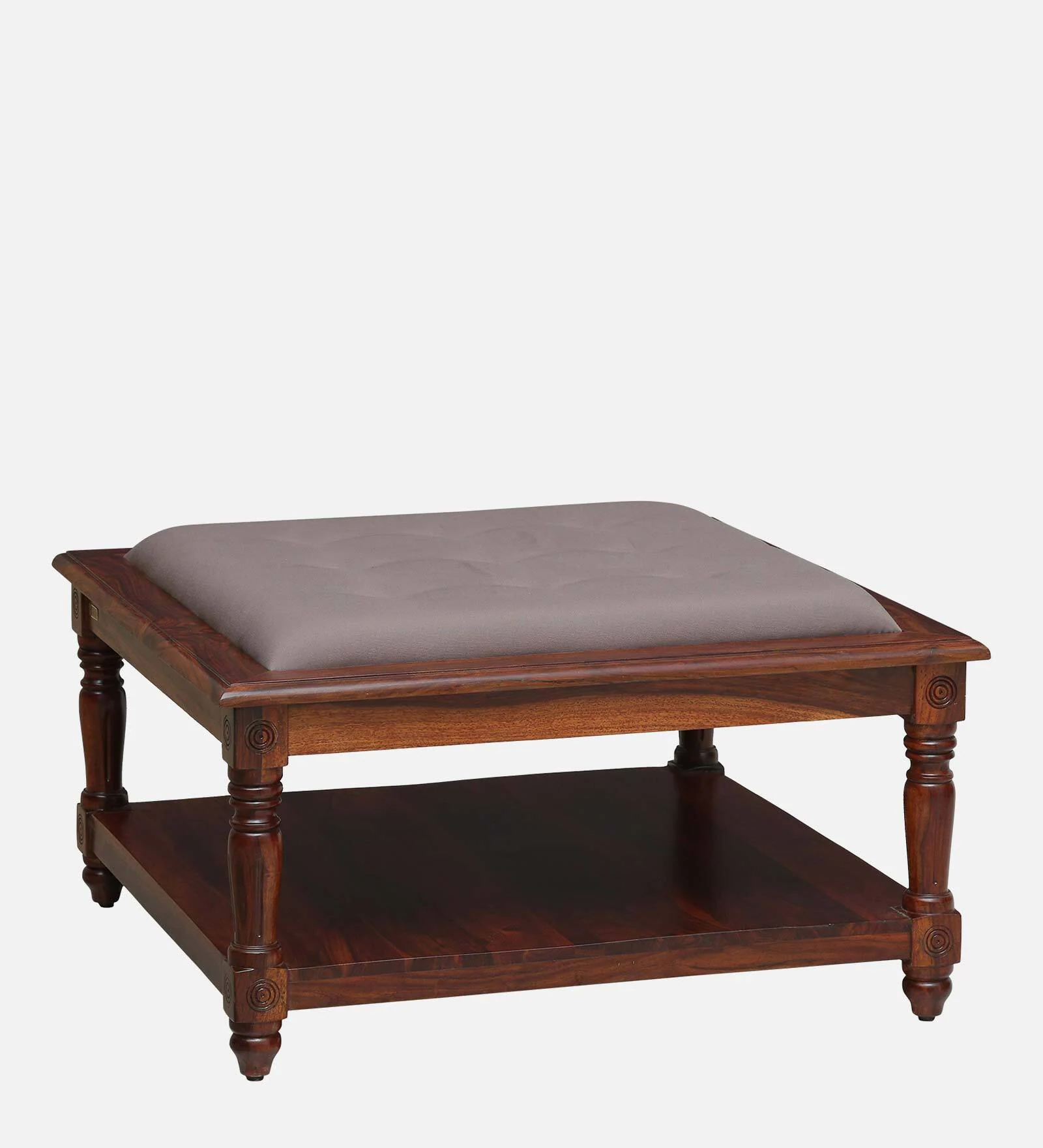 Imperial Crest Solid Sheesham Wood Coffee Table with Open Shelf - Image 4