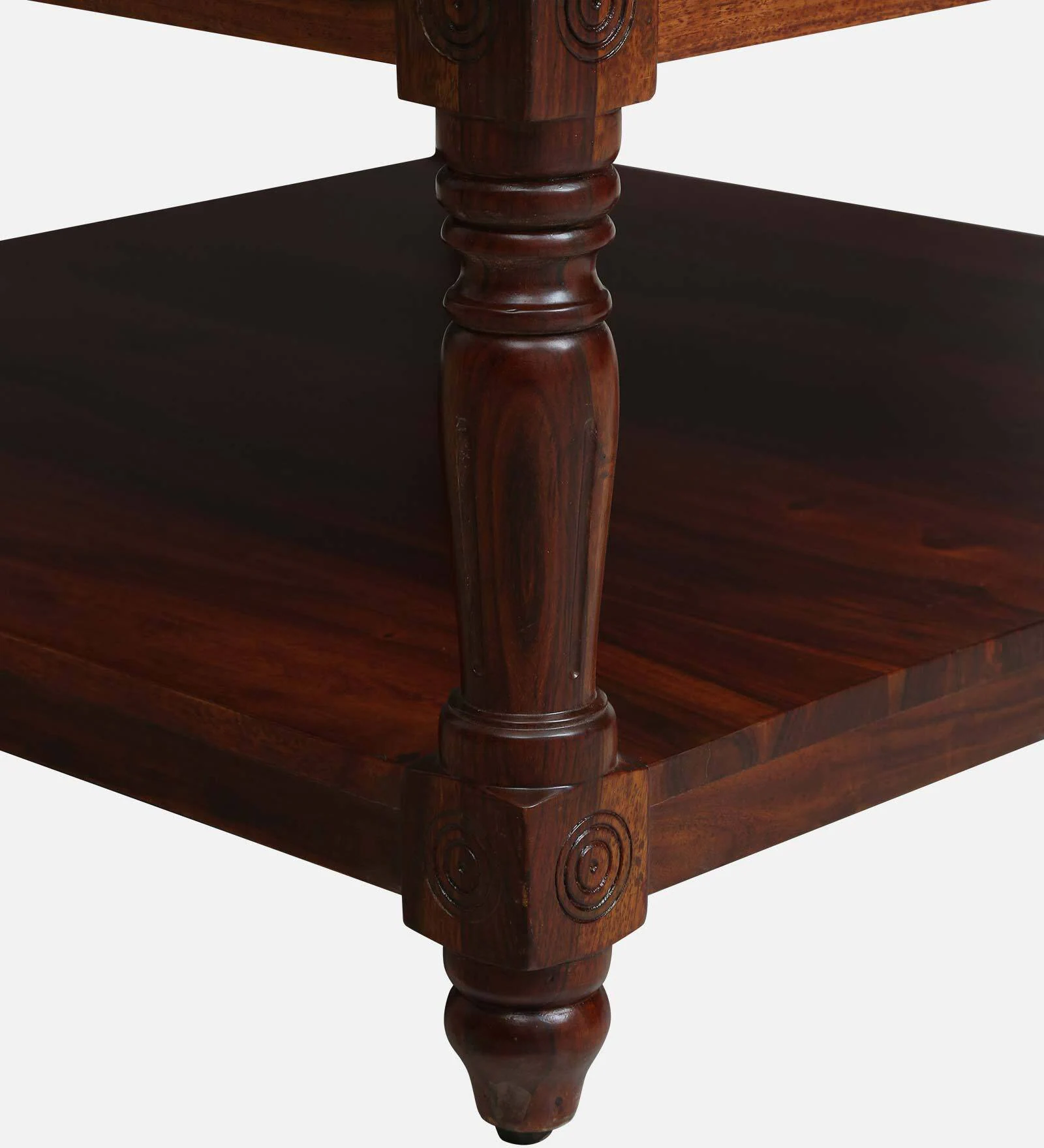Imperial Crest Solid Sheesham Wood Coffee Table with Open Shelf - Image 6