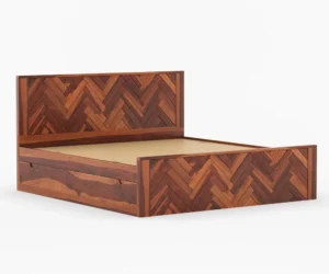 Imperial Handcrafted Sheesham Wood King Size Storage Bed - Image 2