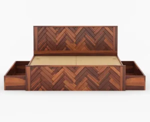Imperial Handcrafted Sheesham Wood King Size Storage Bed - Image 3