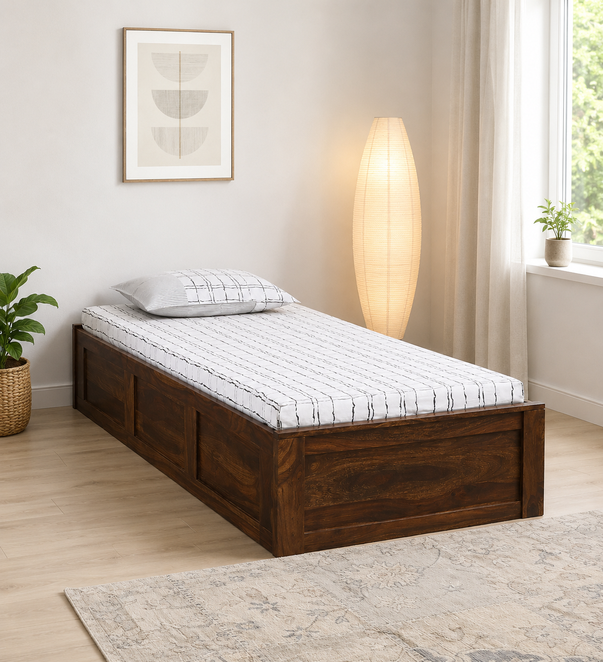 Imperial Handcrafted Sheesham Wood Single Bed for Premium Interiors