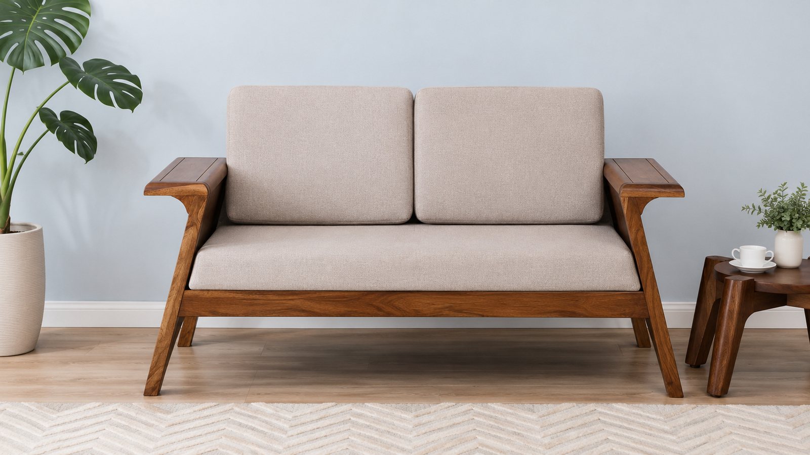 Imperial Haven Solid Wood 2 Seater Sofa for Modern Living Spaces