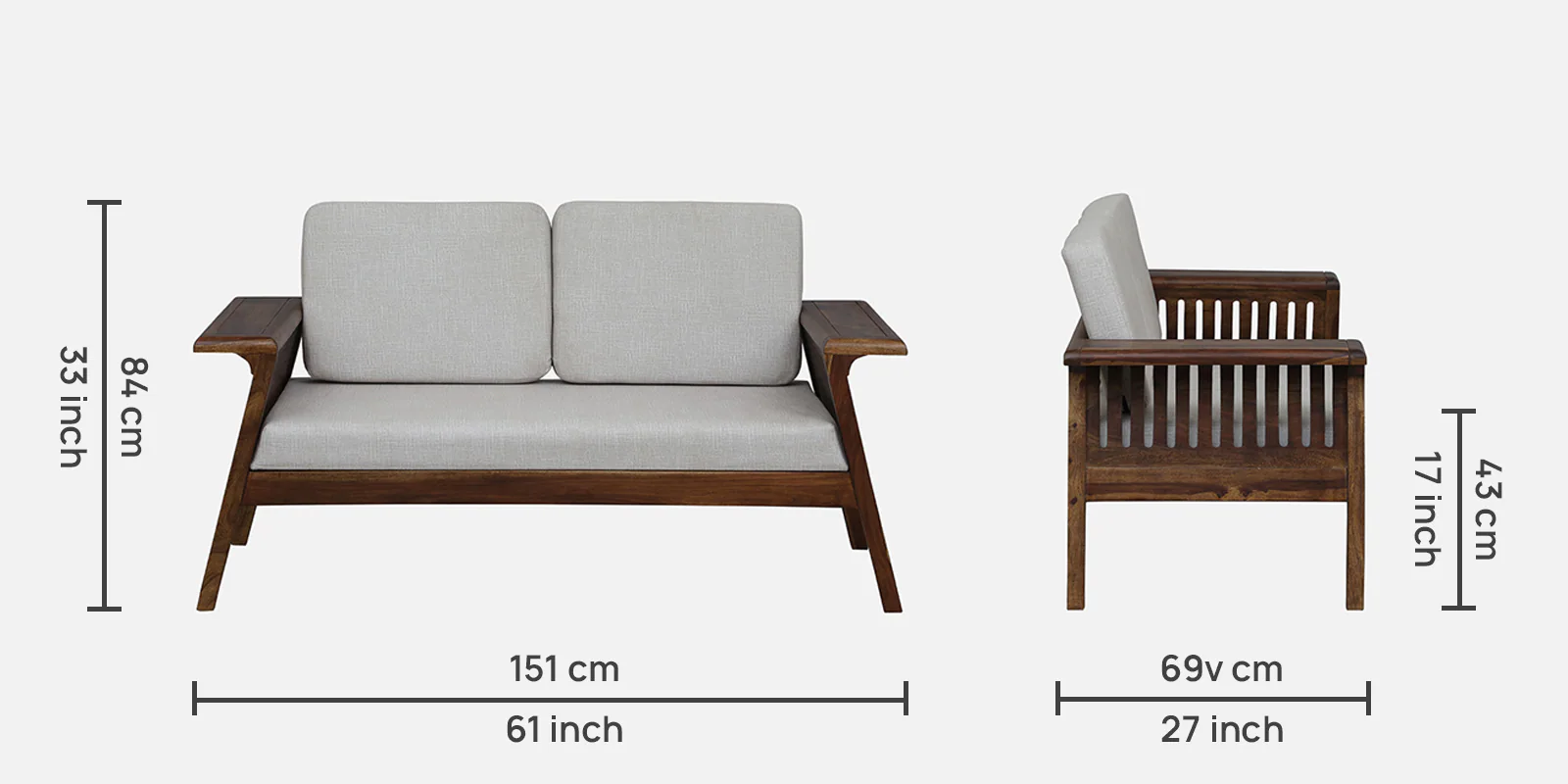 Imperial Haven Solid Wood 2 Seater Sofa for Modern Living Spaces - Image 4