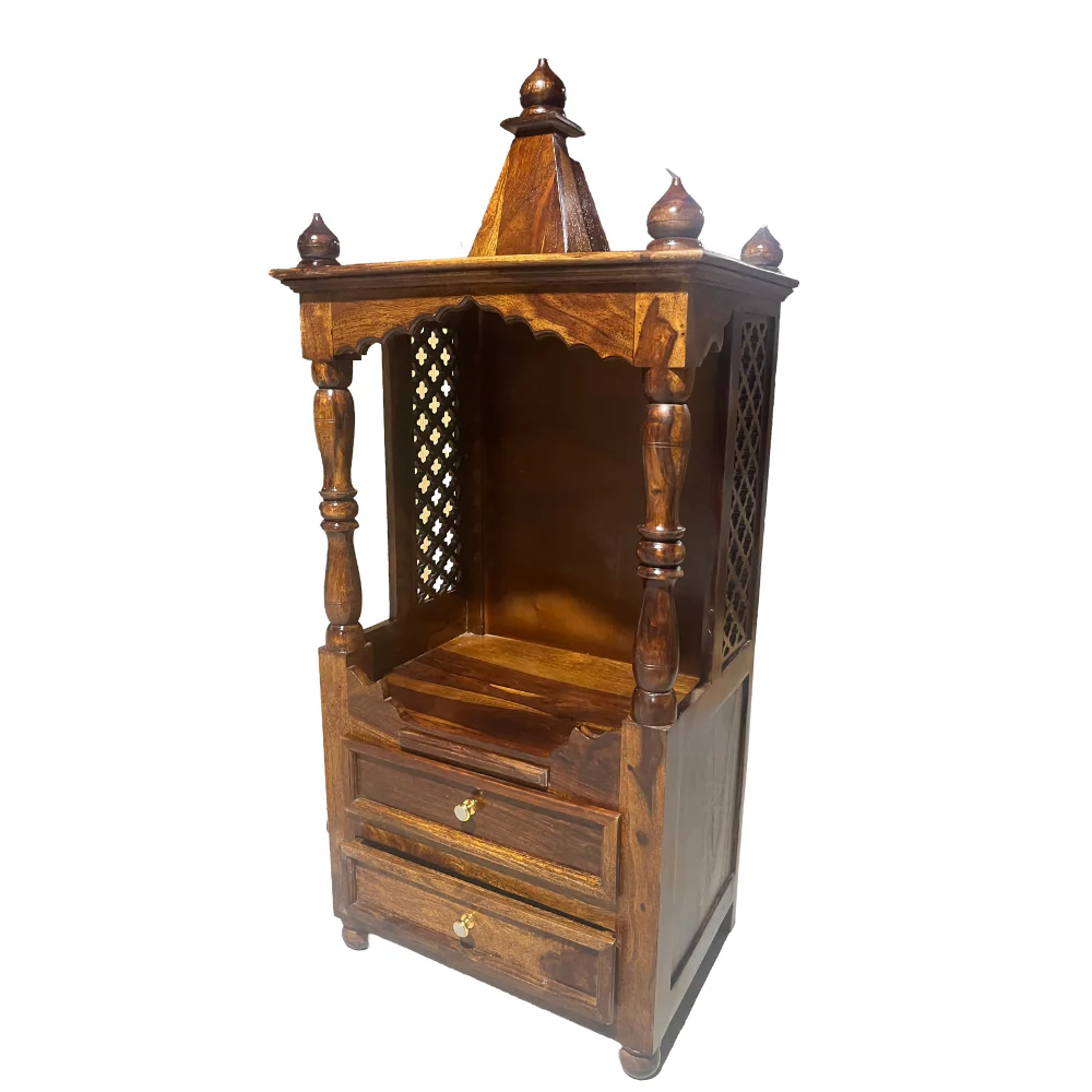 Imperial Heritage Luxury Sheesham Wood Temple Cabinet for Home Worship - Image 4