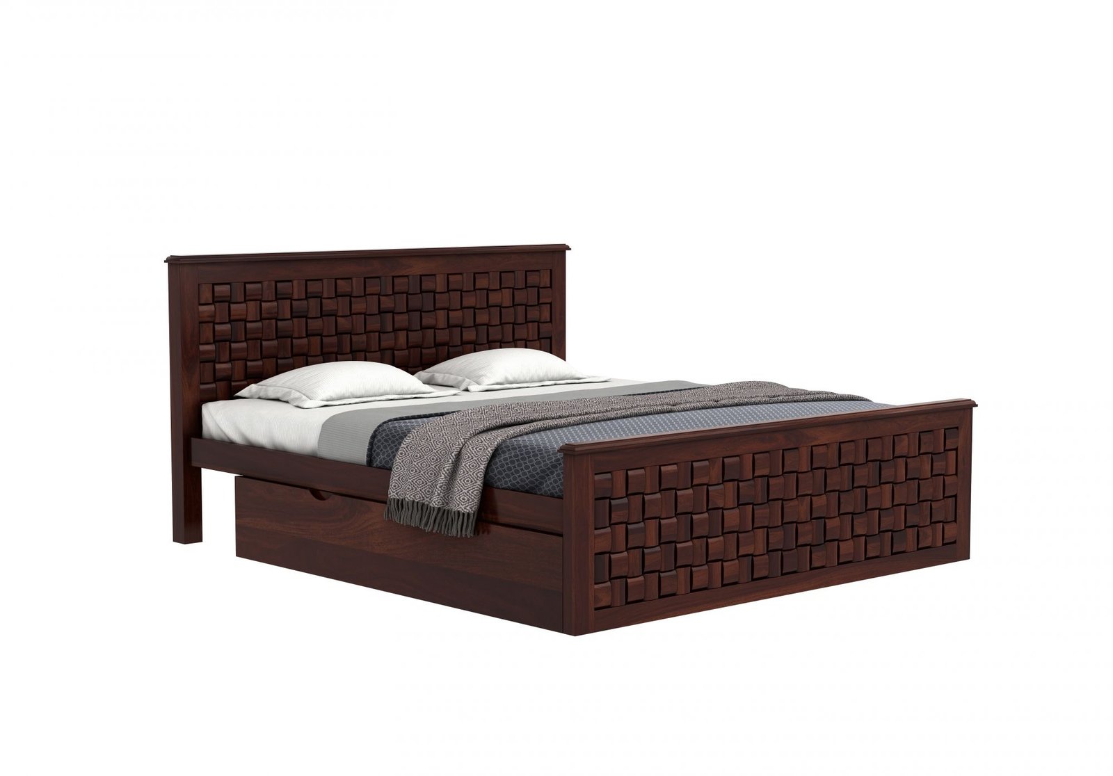 Imperial Luxury Wooden Storage Bed with Built-in Storage Compartments - Image 2