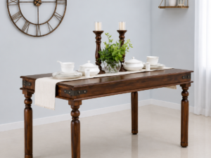 Invaro Solid Sheesham Wood Contemporary Dining Table with Clean Edge Design