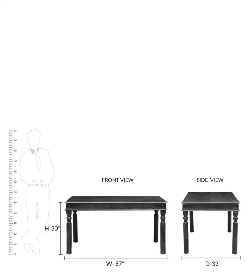 Invaro Solid Sheesham Wood Contemporary Dining Table with Clean Edge Design - Image 3
