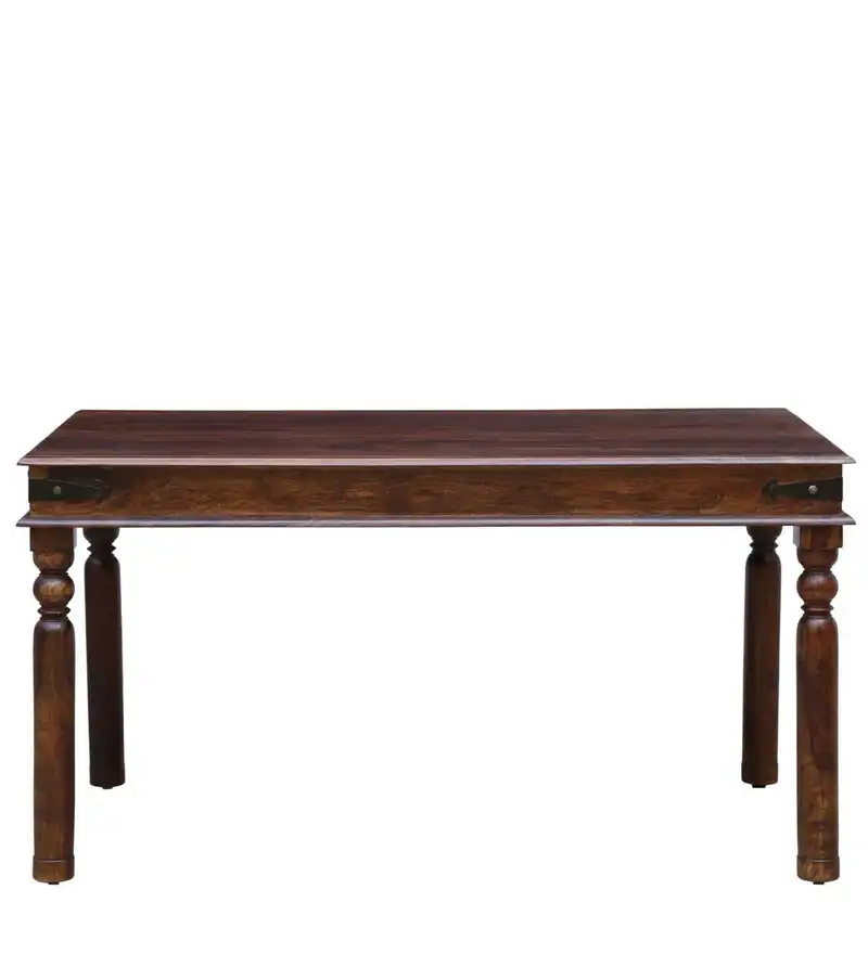 Invaro Solid Sheesham Wood Contemporary Dining Table with Clean Edge Design - Image 4
