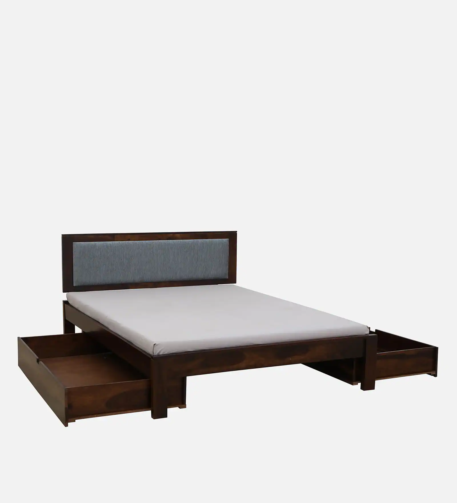 Ivora Premium Wooden Double Bed with Upholstered Backrest - Image 5