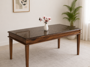 Jorvik Handcrafted Solid Sheesham Wood Dining Table in Provincial Teak Finish