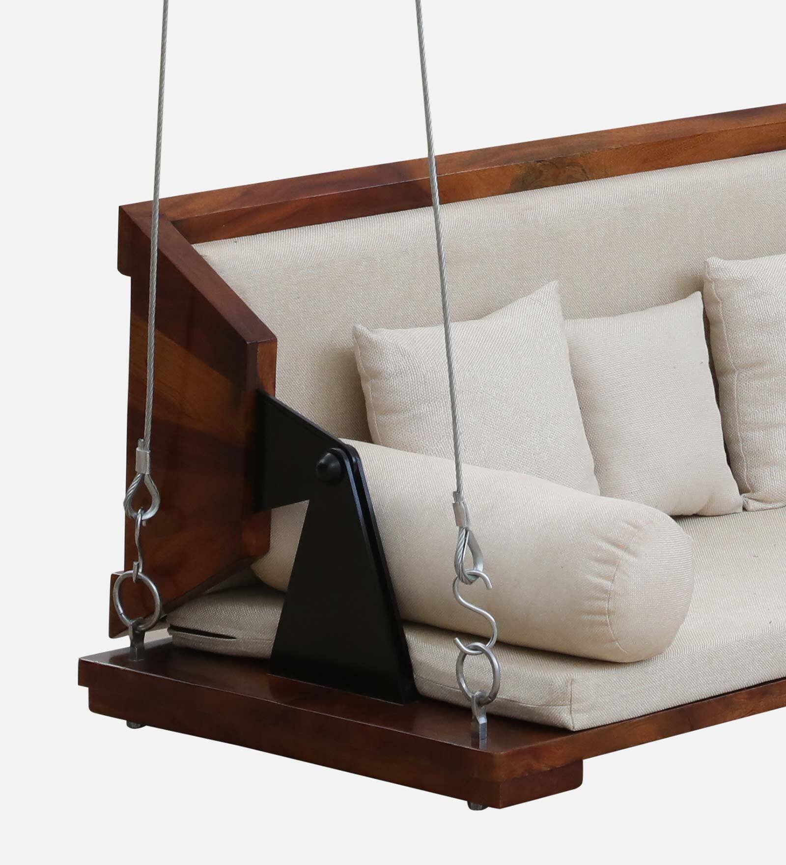 Kairon Luxury Wooden Swing Bench in Honey Oak Finish - Image 2