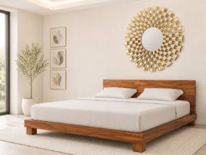 Kyoto Premium Solid Sheesham Wood King Size Storage Bed