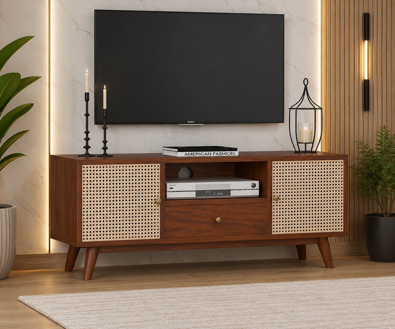 Kyoto Solid Sheesham Wood TV Unit with Storage