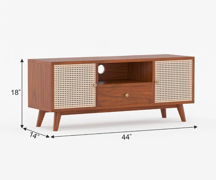 Kyoto Solid Sheesham Wood TV Unit with Storage - Image 6