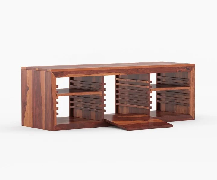Natural Finish Sheesham TV Unit - Image 5