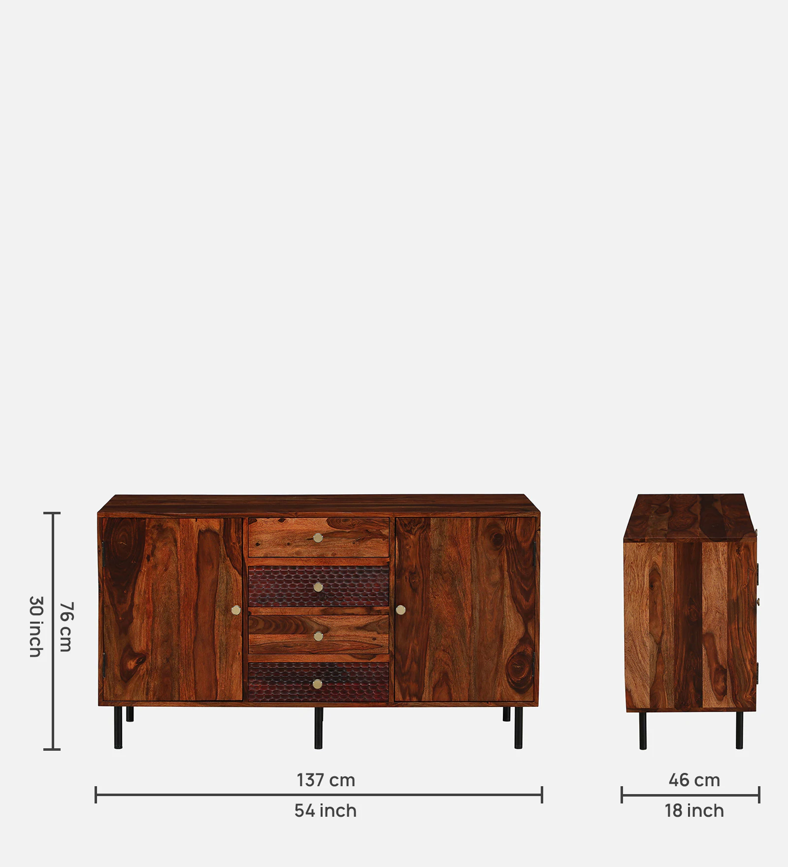 Lioren Solid Wood Large Cabinet with Modern Minimal Design - Image 7