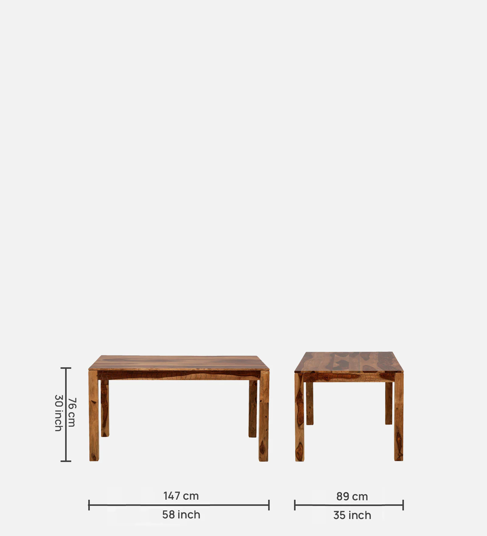 Lorex Handcrafted Solid Sheesham Wood 6 Seater Dining Table Set - Image 4