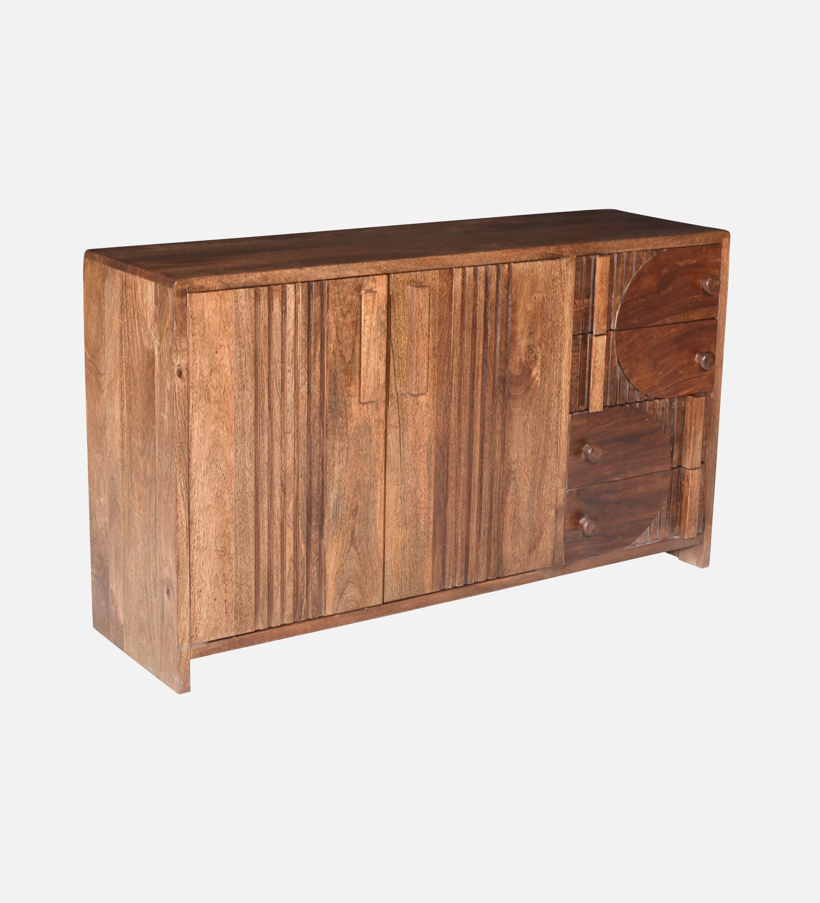 Lumiora Solid Sheesham Wood Home Storage Cabinet in Teak Finish - Image 2
