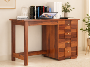 Lumora Solid Sheesham Wood Study Table for Home and Office in Honey Finish