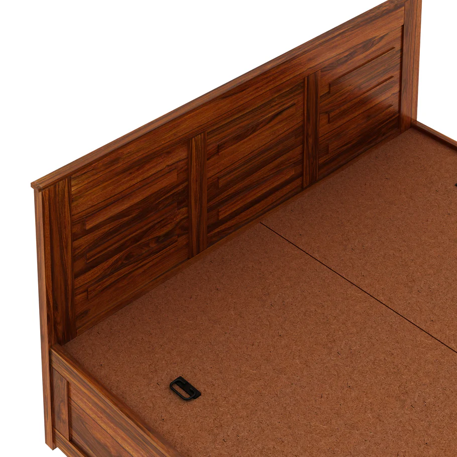 Luxoria Solid Sheesham Wood King Size Bed in Rich Walnut Finish - Image 6