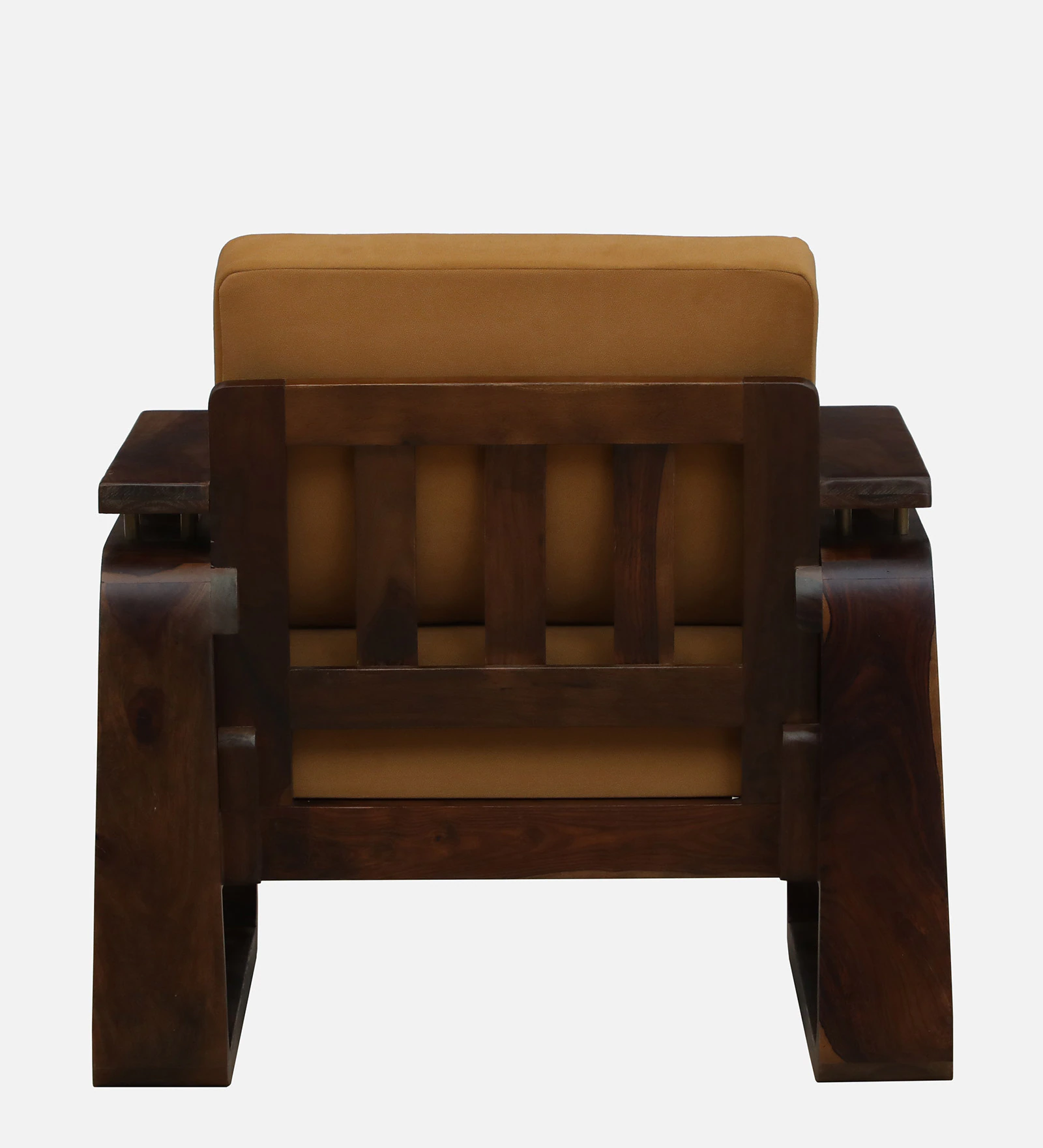 Luxury Handcrafted Sheesham Wood 1 Seater Sofa with Premium Cushioned Seating - Image 6