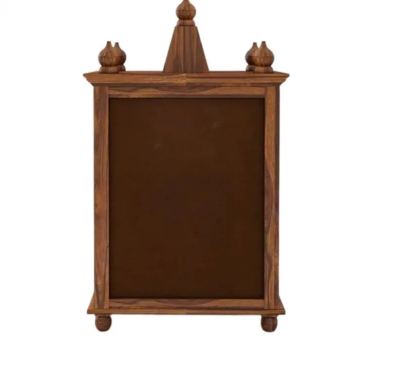 Luxury Solid Sheesham Wood Temple with Spacious Storage Cabinet for Home - Image 7