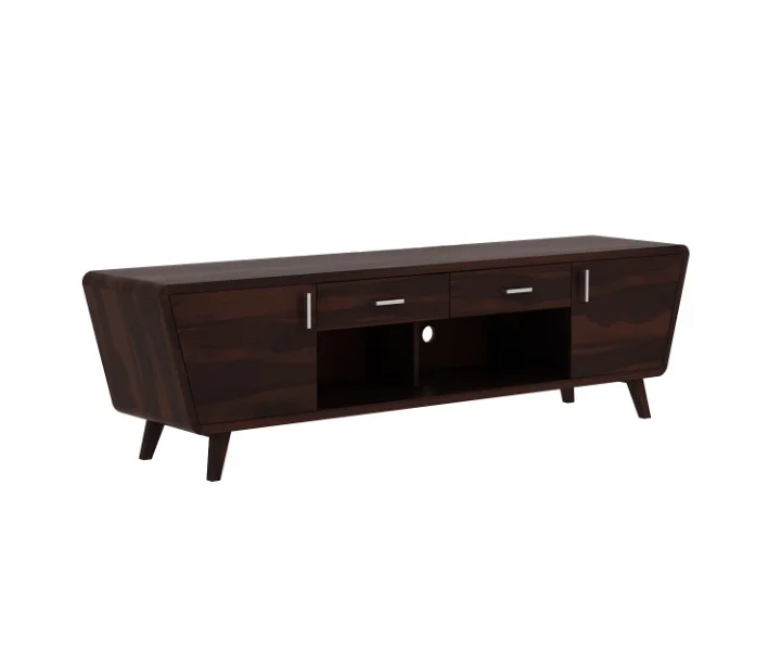 Maple Solid Sheesham Wood TV Unit with Storage Cabinet - Image 3