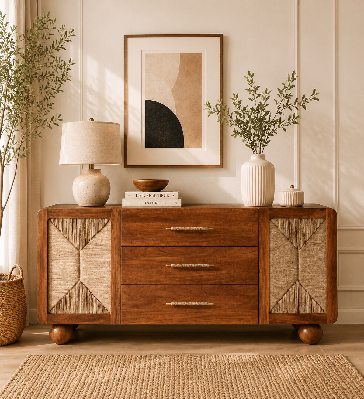 Marcella Wooden Multipurpose Cabinet for Living and Dining Space