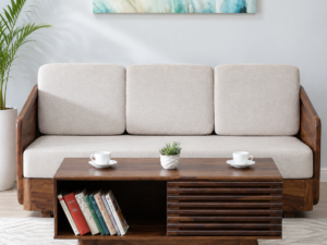 Marlowe Handcrafted Wooden Coffee Table with Elegant Storage Space