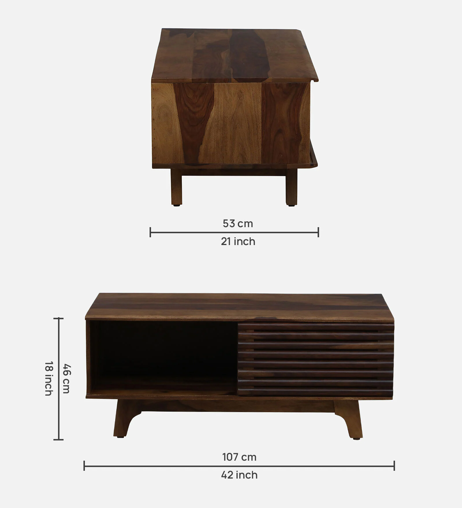 Marlowe Handcrafted Wooden Coffee Table with Elegant Storage Space - Image 8