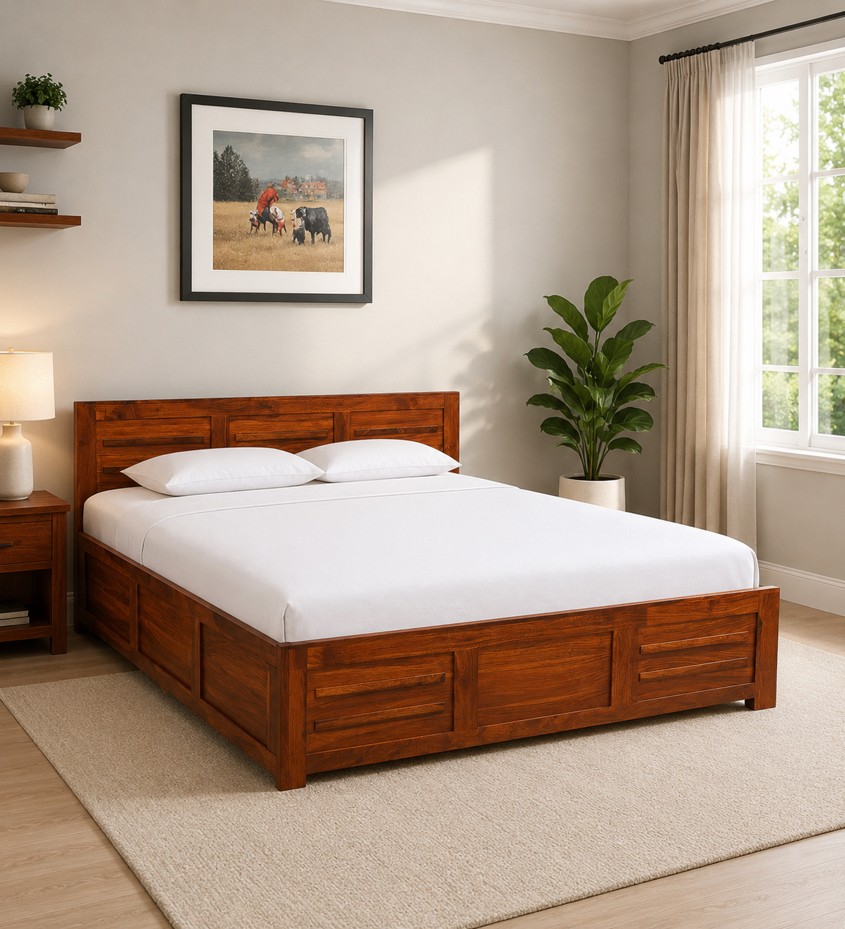 Marvello Luxury Solid Sheesham Wood Platform Bed