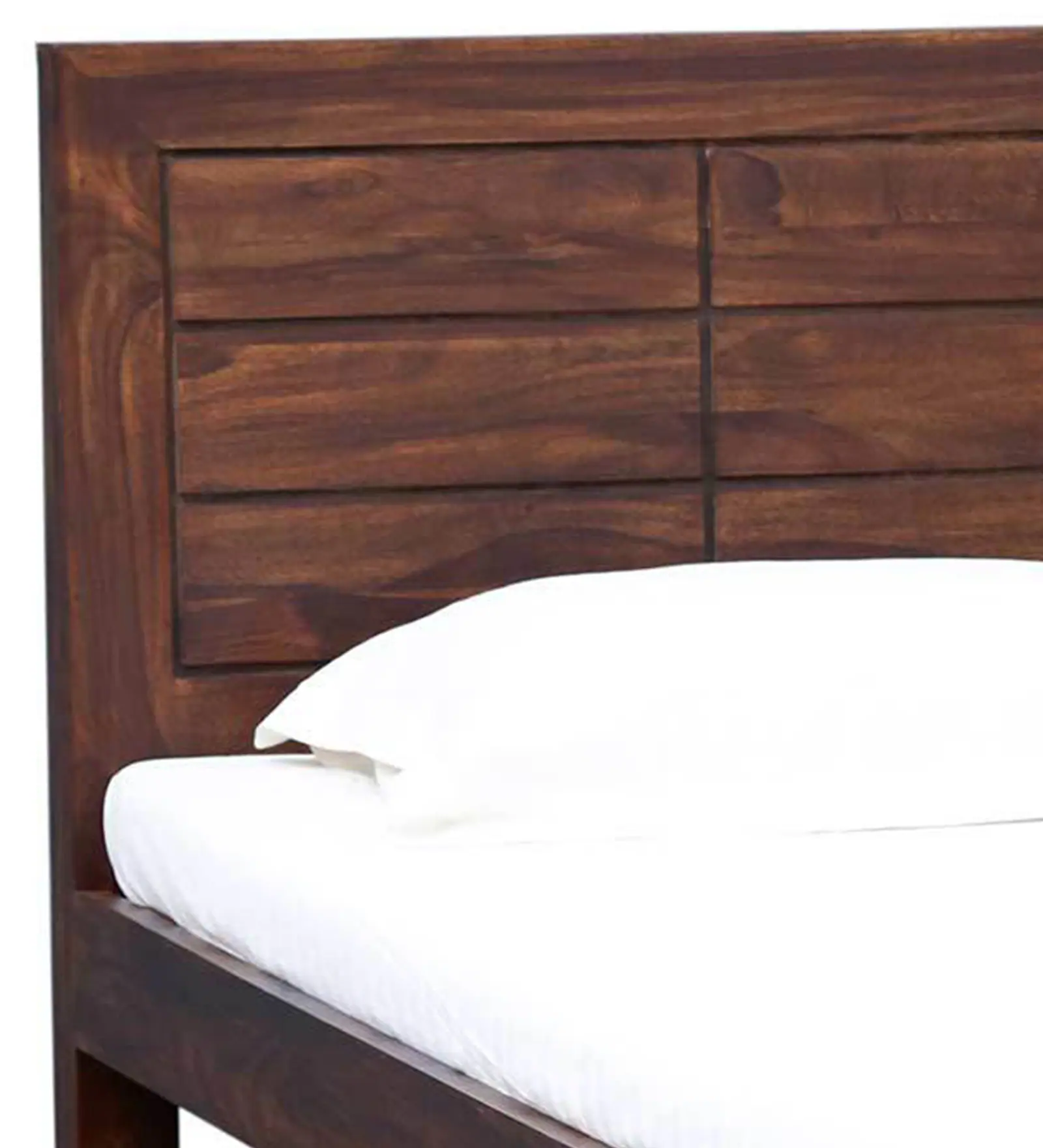 Milan Solid Sheesham Wood Single Bed in Provincial Teak Finish - Image 3