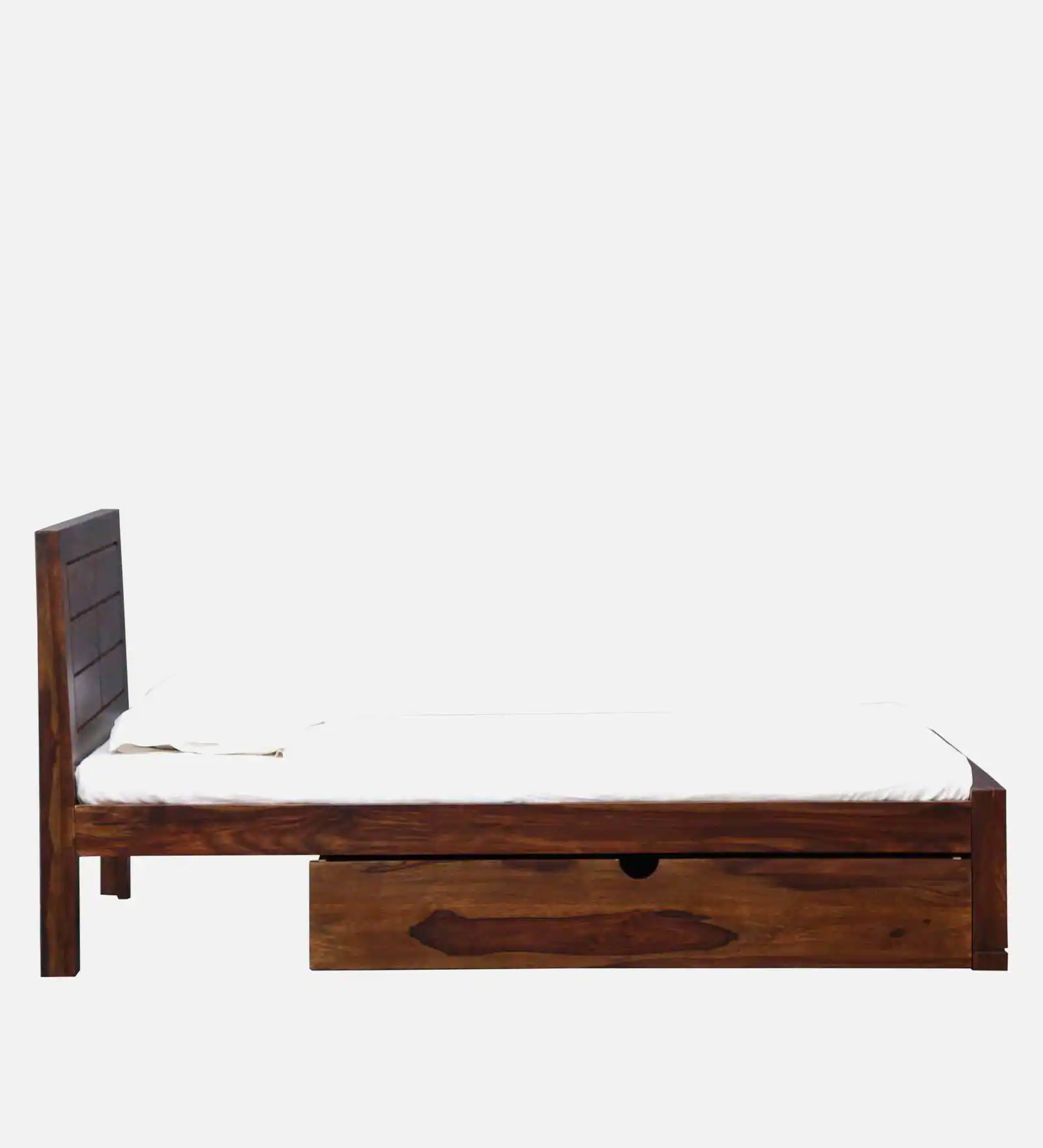 Milan Solid Sheesham Wood Single Bed in Provincial Teak Finish - Image 5