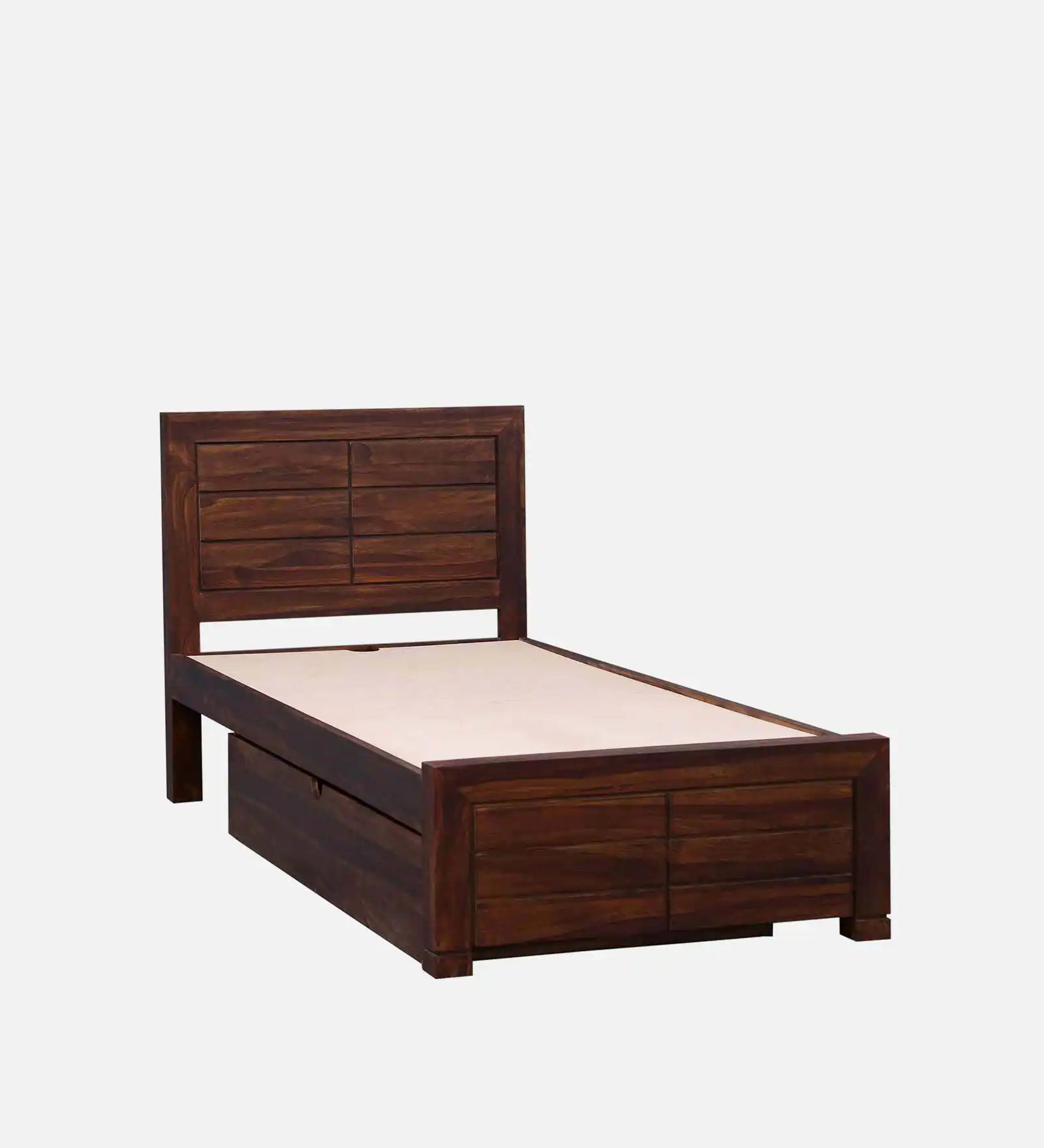 Milan Solid Sheesham Wood Single Bed in Provincial Teak Finish - Image 7
