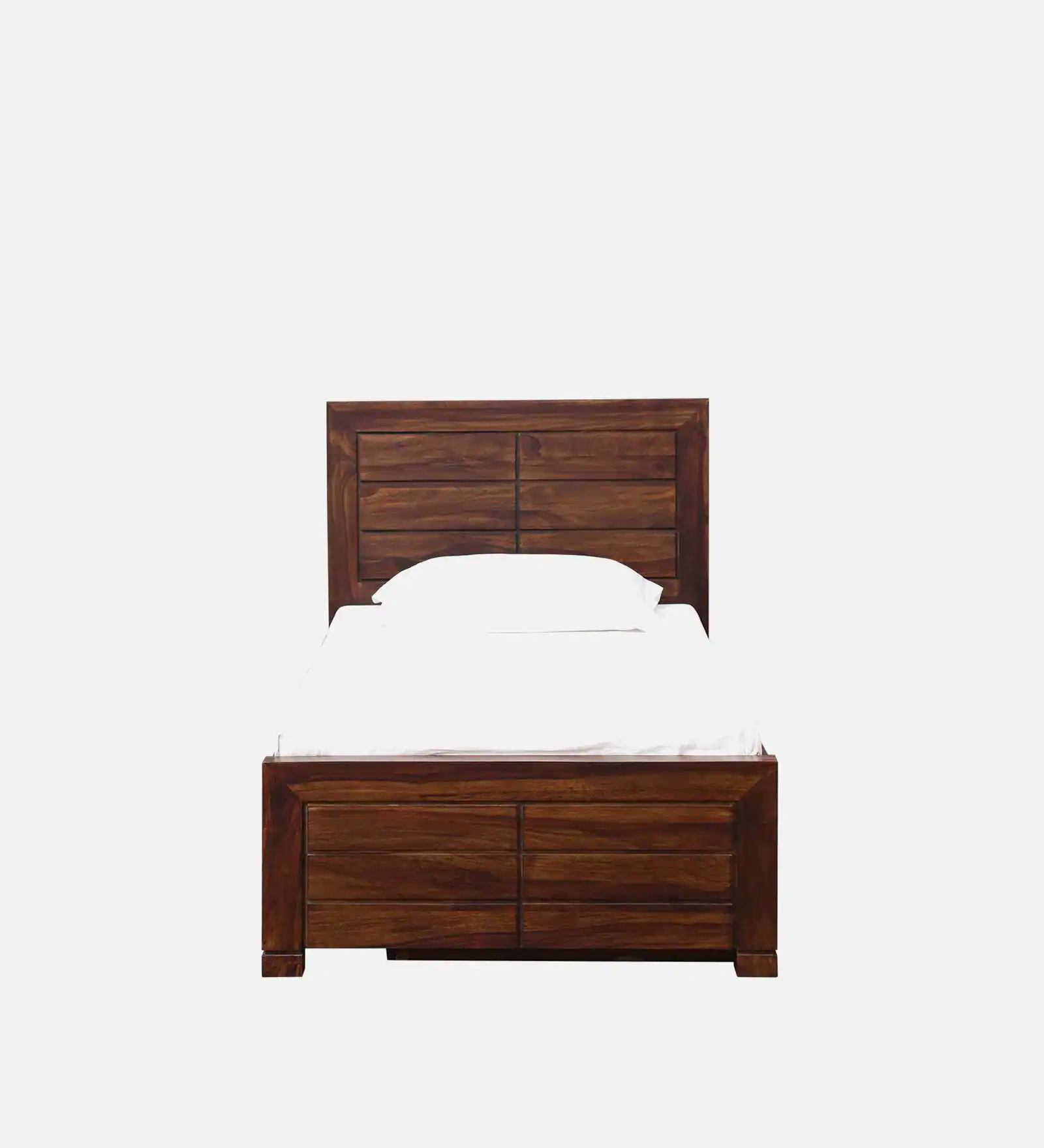 Milan Solid Sheesham Wood Single Bed in Provincial Teak Finish - Image 8