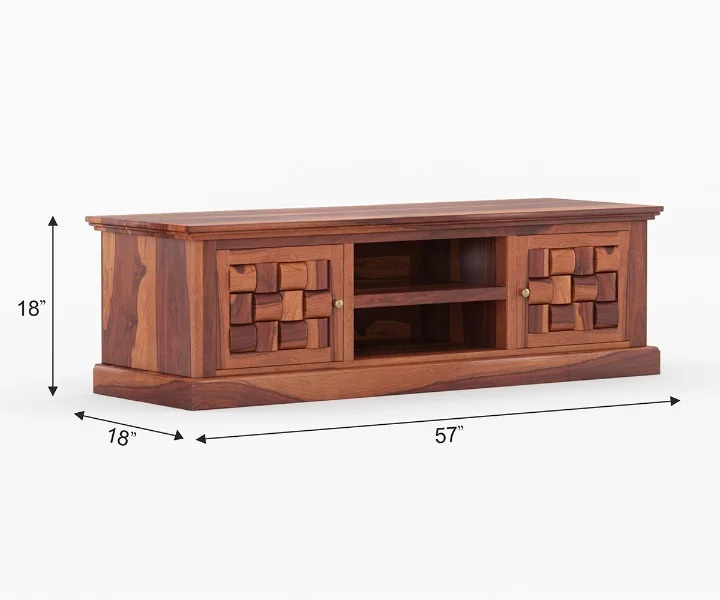 Willow Handcrafted Wooden Media Console Unit - Image 6