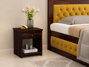Minimalist Solid Sheesham Wood Bedside Table