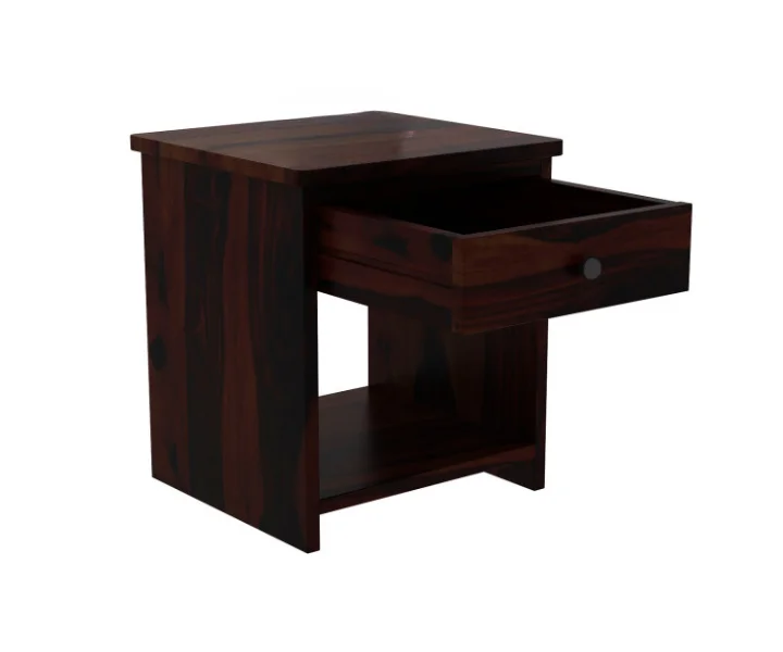 Minimalist Solid Sheesham Wood Bedside Table - Image 3
