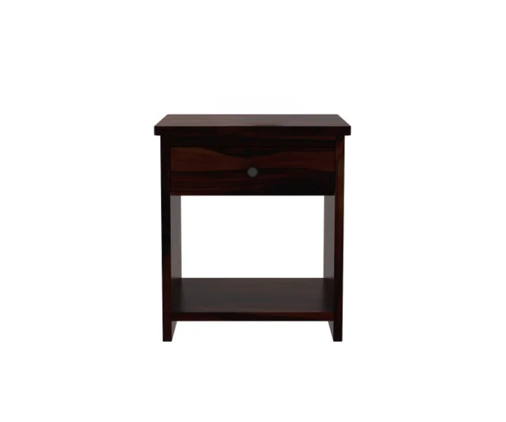 Minimalist Solid Sheesham Wood Bedside Table - Image 5