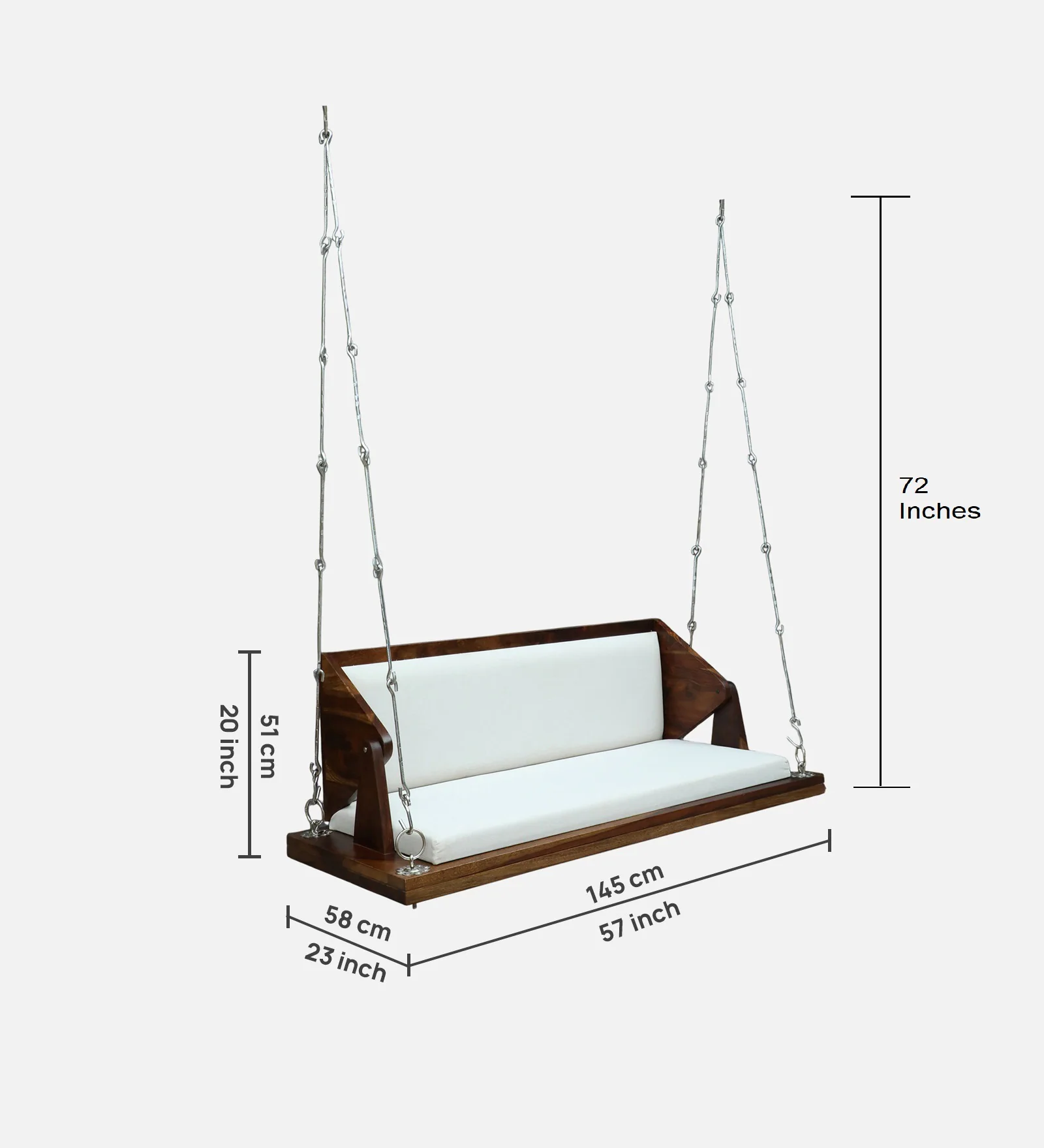 Morina Solid Wood Wooden Swing with Elegant Contemporary Design - Image 3