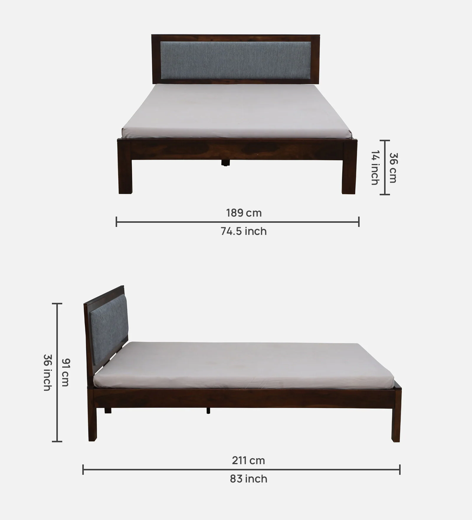 Morvik Handcrafted Solid Sheesham Wood Double Bed - Image 4